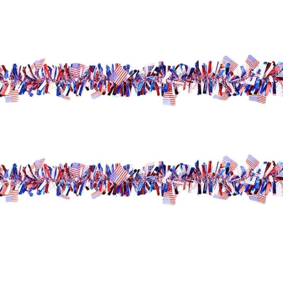 Fourth of July Decorative Ribbons Patriotic Plastic Decorative Ribbons DIY Wreath Decoration Props Independence Day Wreaths, Gift Wrapping Decor
