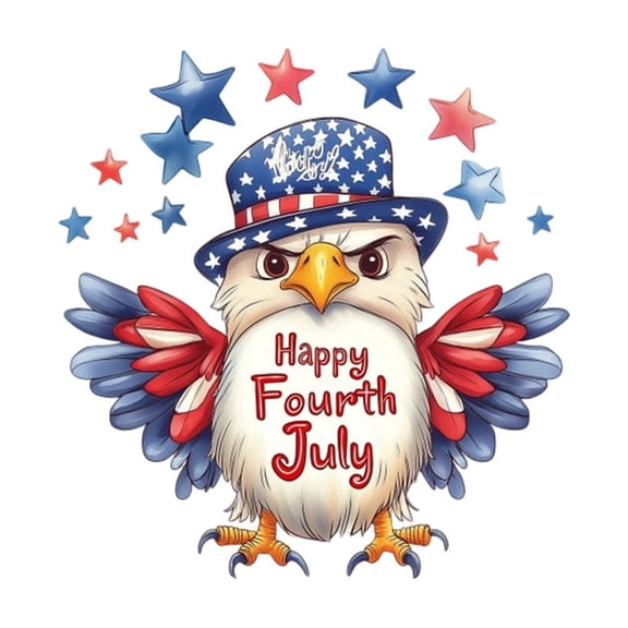 Fourth of July Fourth Of July Window Clings Cute Falcons Patriotic Window Stickers