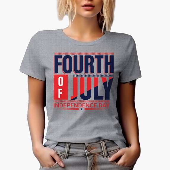 Fourth of July Independence Day, Heather Grey T-Shirt, 3XL