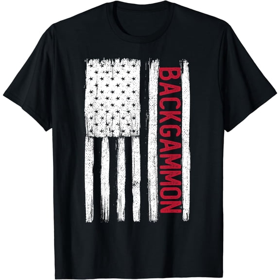 Fourth of July Shirts for Men USA Flag Backgammon Player T-Shirt
