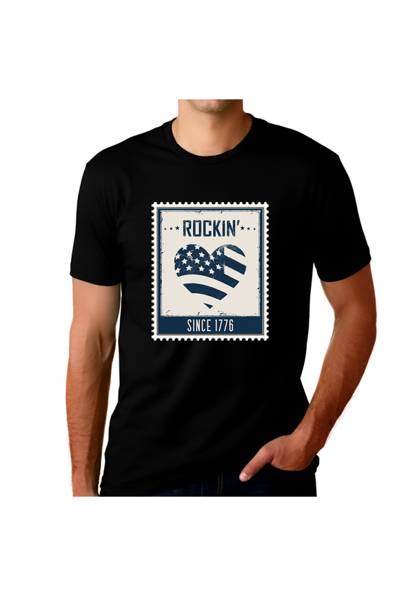 Fourth of July Shirts for Men Vintage Rocking Since 1776 4th of July Shirt 4th of July Shirts for Men