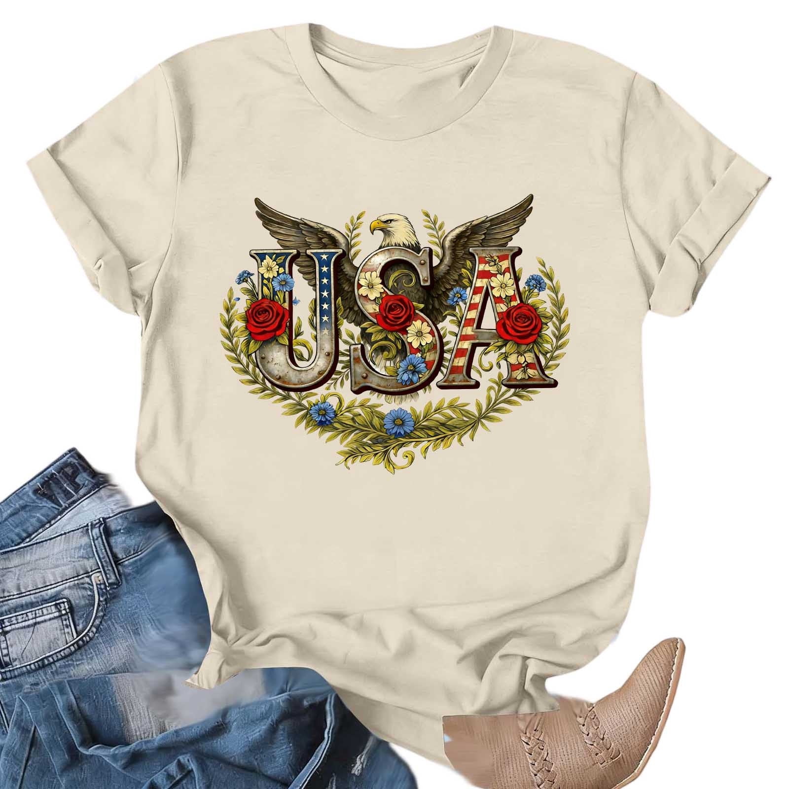 Fourth of July Shirts for Women 250th Anniversary Usa Shirt with Eagle ...