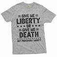thumbnail image 1 of Fourth of July funny liberty or death shirt independence day 4th patriotic funny USA Birthday tee (Medium Grey), 1 of 7