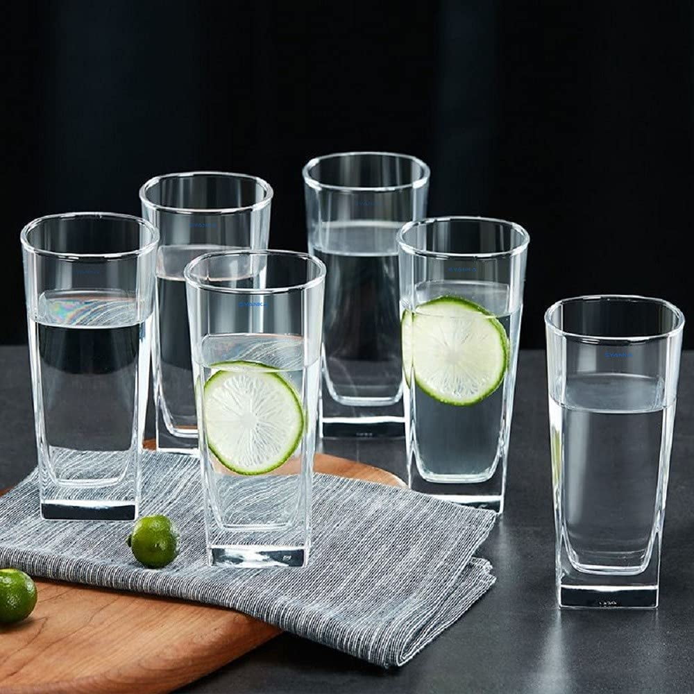 Fourthline Italian Premium Juice and Water Glasses Set of 8 Transparent ...