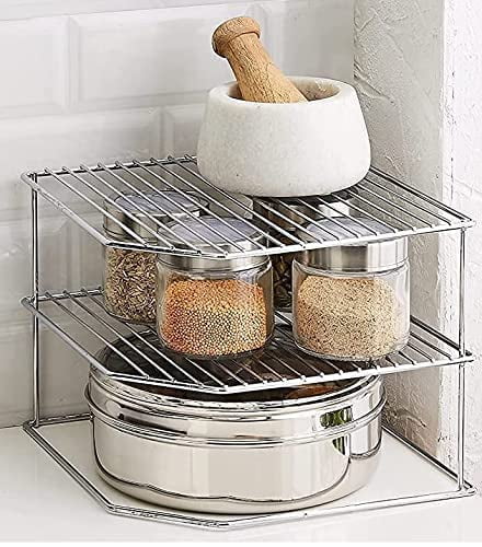 Fourthline Multipurpose Stainless Steel 3-Tier Storage Rack for Corners ...