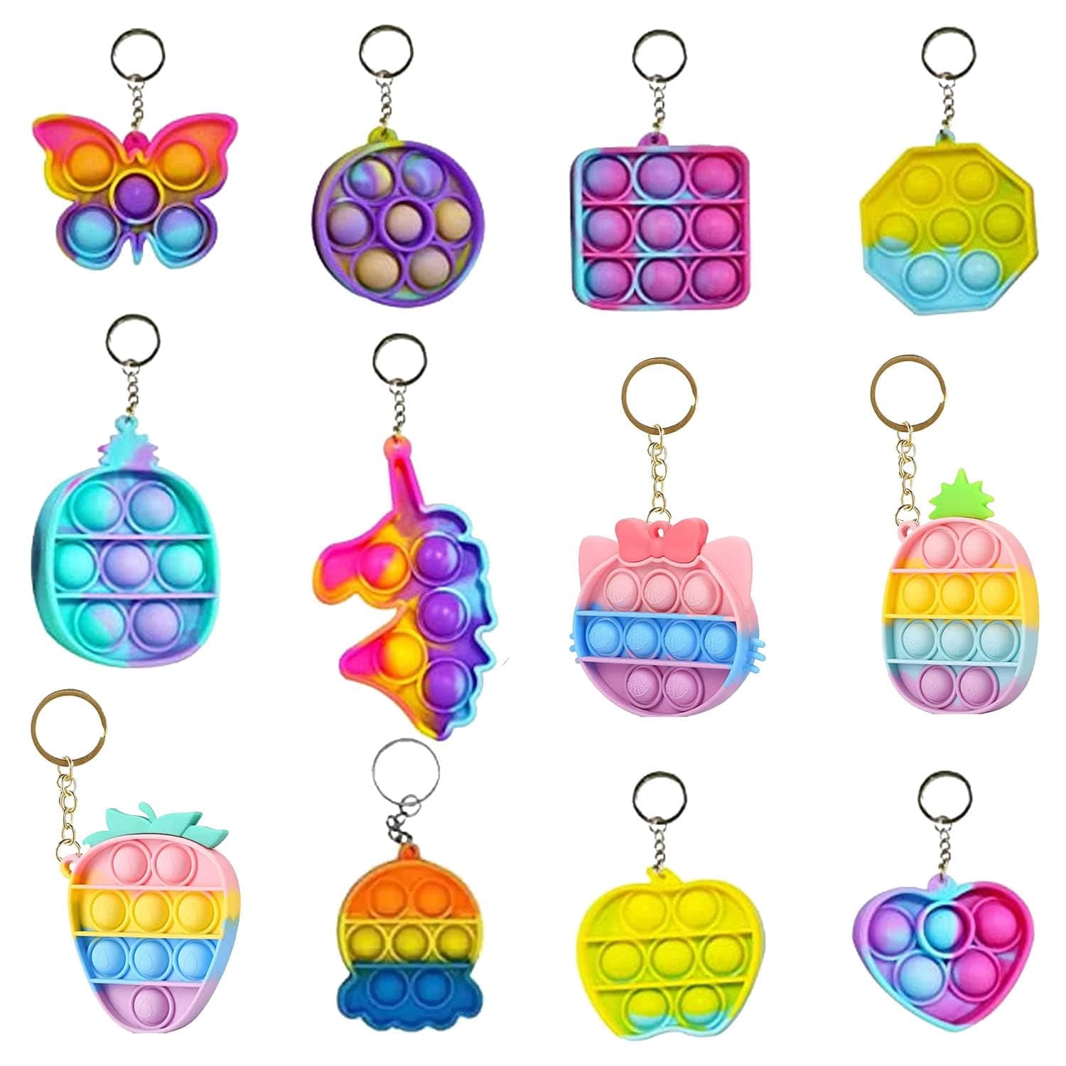 Fourthline Pop it Fidget Keychain, Mini Fidget Toy Pop Fidget Toy ...