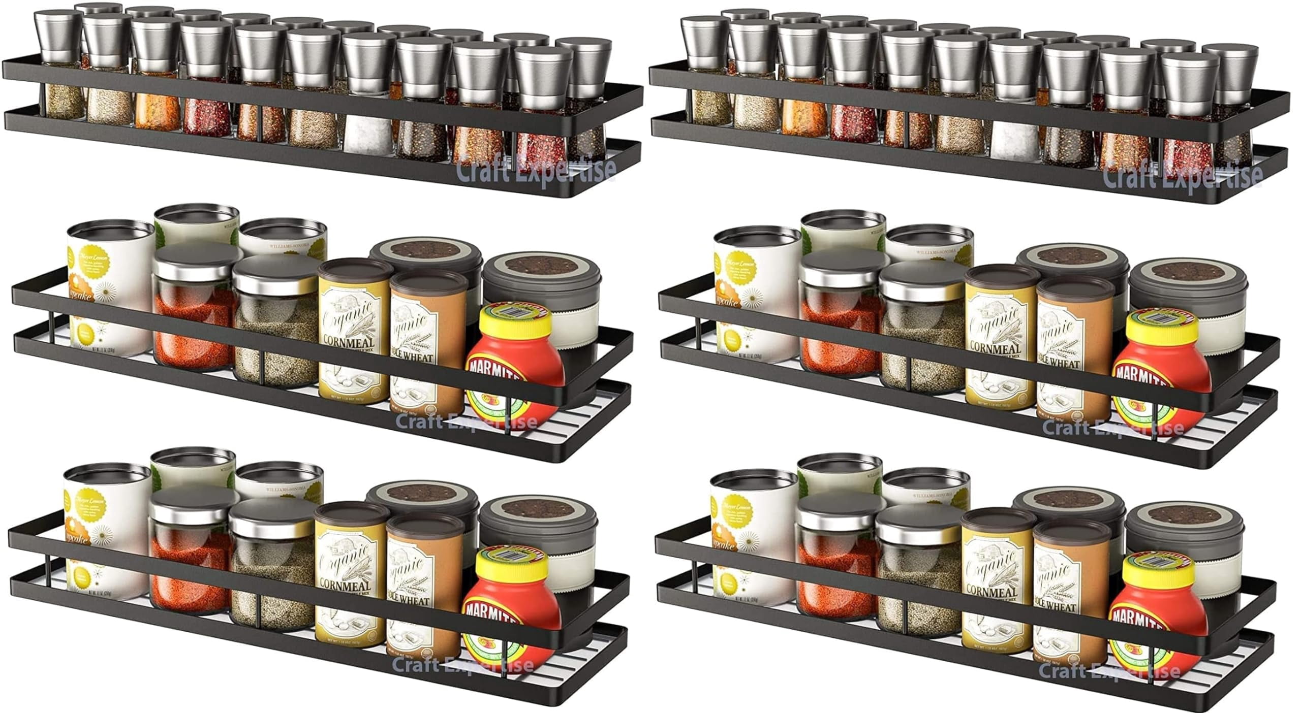 Folder Spice Rack Fourthline Spice Rack Organizer Wall Mount,16 Inches Hanging Black ...