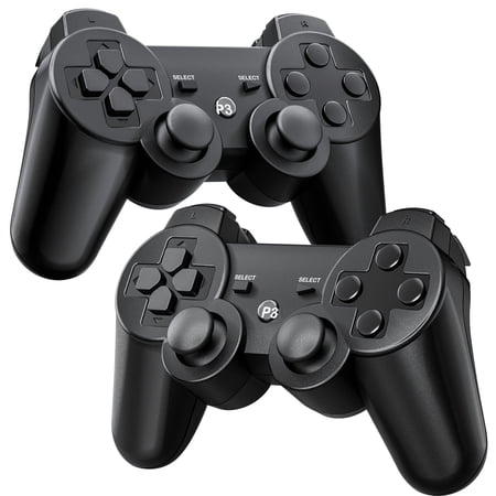 Fousixdi 2 Pack Controllers for PS-3, Compatible with PS-3 Controller Bluetooth Rechargeable Gamepad Remote