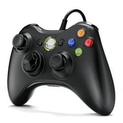 Fousixdi X-Box 360 Controller Wired, Gamepad Controller with Wired USB for Microsoft X-Box 360 & Slim Console and PC Windows XP/7/8/10, with Upgraded Joystick, Black