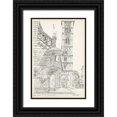 thumbnail image 1 of Foust, Richard 23x32 Black Ornate Wood Framed with Double Matting Museum Art Print Titled - European Building Sketch II, 1 of 4