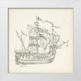 thumbnail image 1 of Foust, Richard 26x26 White Modern Wood Framed Museum Art Print Titled - Antique Ship Sketch VIII, 1 of 4