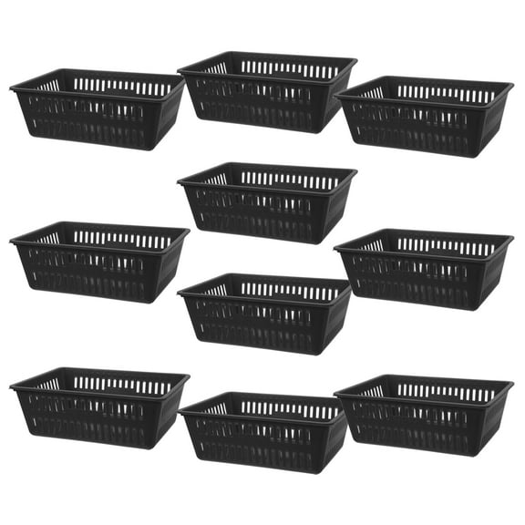 Fovewise 10PCS Plastic Storage Bins Organizer for Game Machine Accessories, Classroom Supplies, Desk Storage, Small Baskets for Office Use