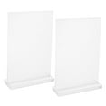 thumbnail image 1 of Fovewise 2Pcs Clear Display Stand A6 Double Sided T Shape Flyer Holder Vertical Menu Flyer Holder For Office Restaurant Home Transparent, 1 of 8