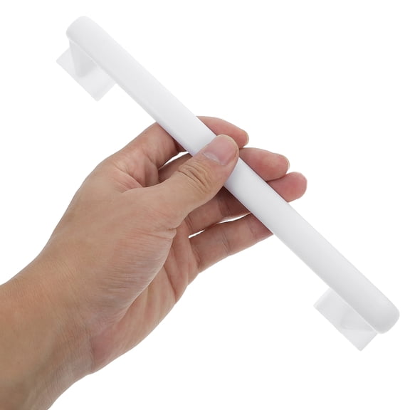 Fovewise 2-Pack No Drill Towel Bar Plastic Towel Rack Self Adhesive Space-Saving Design for Bathroom Kitchen White