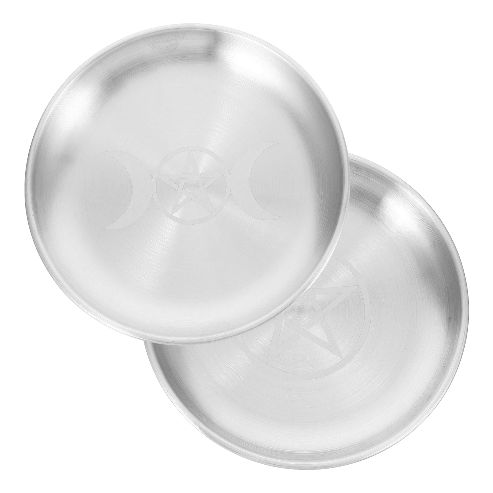 5.5 Inch Stainless Steel Altar Plate – Ritual Dish For Tarot, Offering, Jewelry, Smudging With Tree Of Life Design