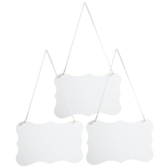 Fovewise 3 Pcs Transparent DIY Blank Acrylic Hanging Sign Clear Meal Planning Board DIY Transparent Blank Acrylic Hanging Sign for Message Tags