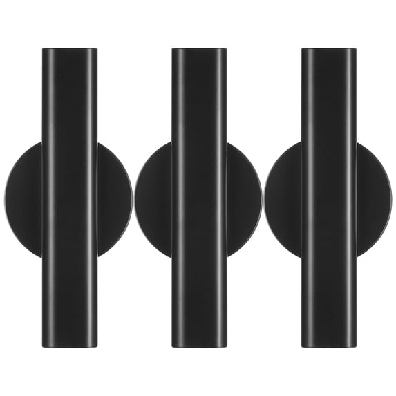 3pcs Wall Mounted Metal Vases Black Wall Pocket Flower Tubes for Home Decor Plant Display
