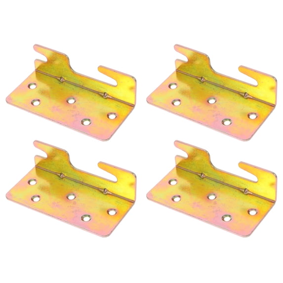 Guangmc 4pcs Heavy Duty Universal Bed Rail Brackets Iron Hooks Connectors for Secure Wooden Bed Frame Installation