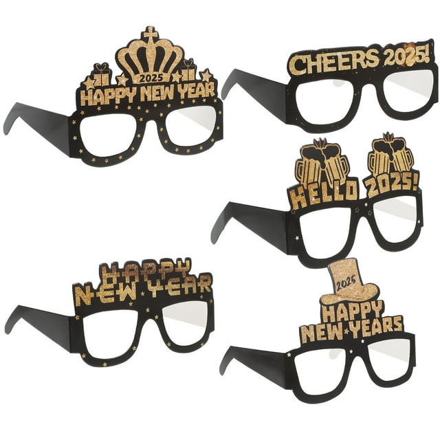 Fovewise 5pcs New Year’s Eve Glasses Set Happy New Years Party Supplies