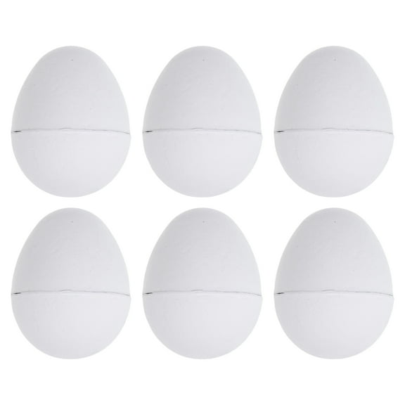 Fovewise 6pcs Brown Paper Easter Eggs For Diy Crafts Unpainted Blank Eggs For Kids To Paint And Decorate Easter Party Diy Craft Unfinished Small Paper Eggs