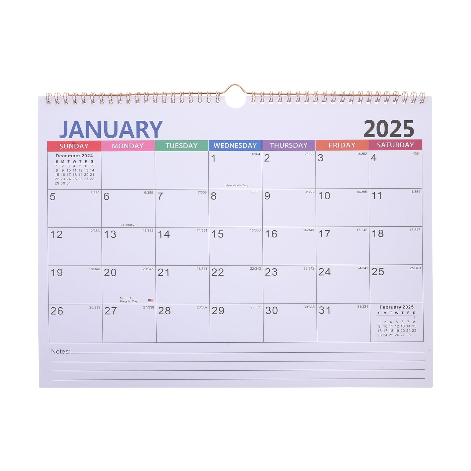 Fovewise monthly wall calendar spiral binding english yearly work