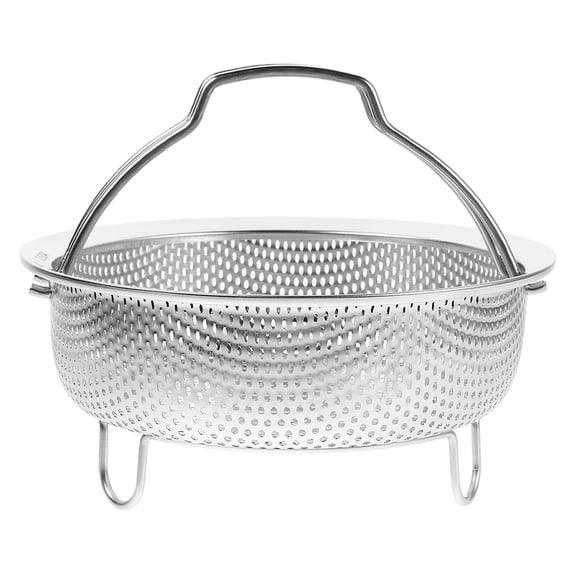 Fovewise Steaming Basket Drain Basket 22 cm Metal Steamer Insert With Handle Stainless Steel Steamer Basket Rice Cooker Steamer Plate For Food Steaming Cooling And Roasting Cooking Silver