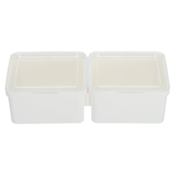 Fovewise Storage Box With Lid Laundry Pod Storage Box Dryer Sheets Storage Holder Double Compartment Organizer Laundry Room Organizer