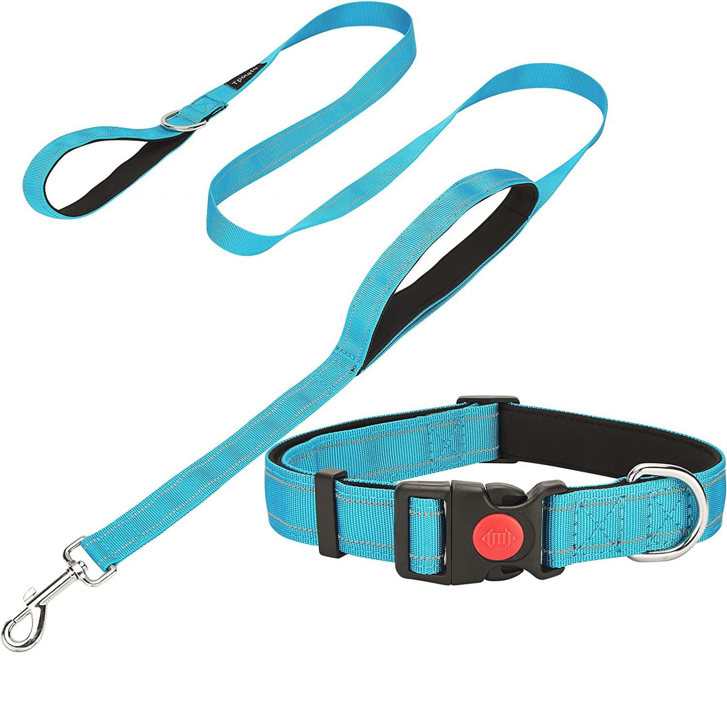 Fovien Dog Leash And Collar Set, Reflective Dog Collar with Soft