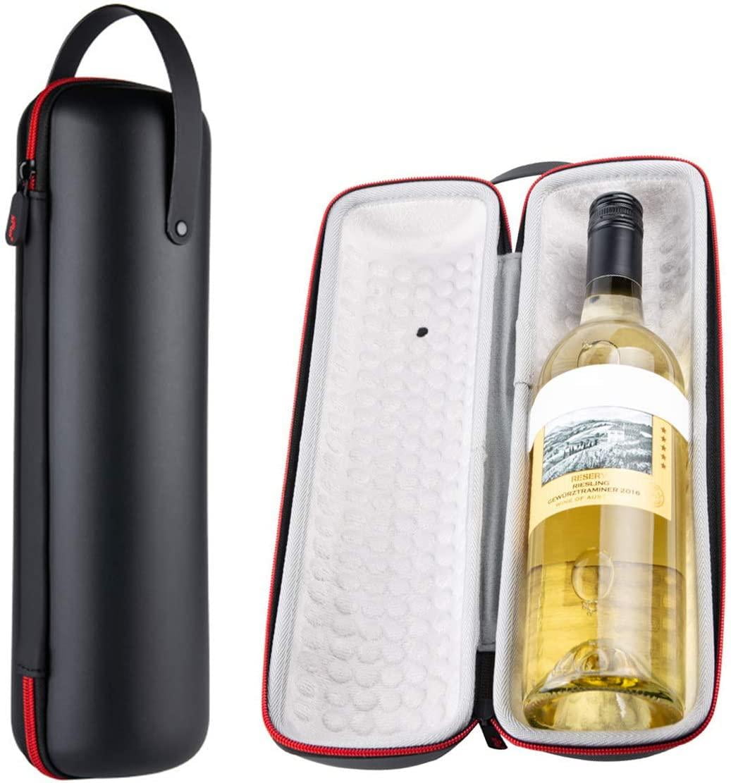Fovien Shockproof & Waterproof Protective EVA Insulated Single Bottle Wine  Tote Carrier Cooler Bag Case Shell Pouch For Travel Parties Outing Airplane  Suitcase 