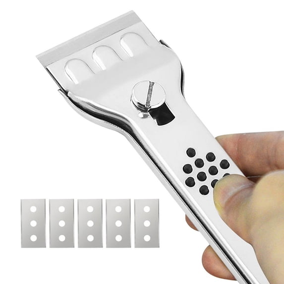 Fovolat Ceramic Hob Scraper Blade Glass Scraper Ceramic Hob Scraper with 5 Replacement Blades For Removing Stains On Stove Glass Ceramic Cook Tops robust