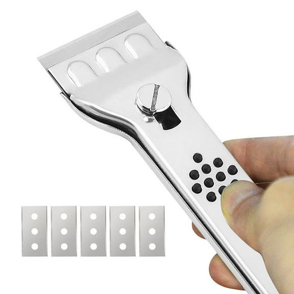 Fovolat Ceramic Hob Scraper Blade Glass Scraper Ceramic Hob Scraper with 5 Replacement Blades For Removing Stains On Stove Glass Ceramic Cook Tops robust