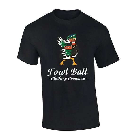 Fowl Ball Mens Football Duck Short Sleeve T-shirt-Black-5xl