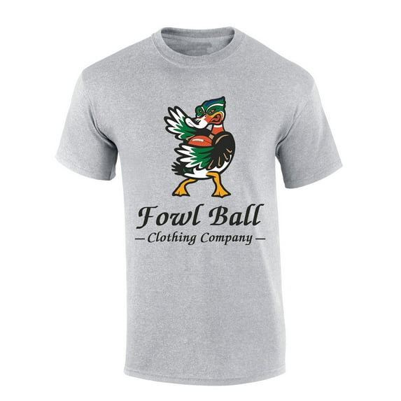 Fowl Ball Mens Football Duck Short Sleeve T-shirt-Sports Grey-xxl