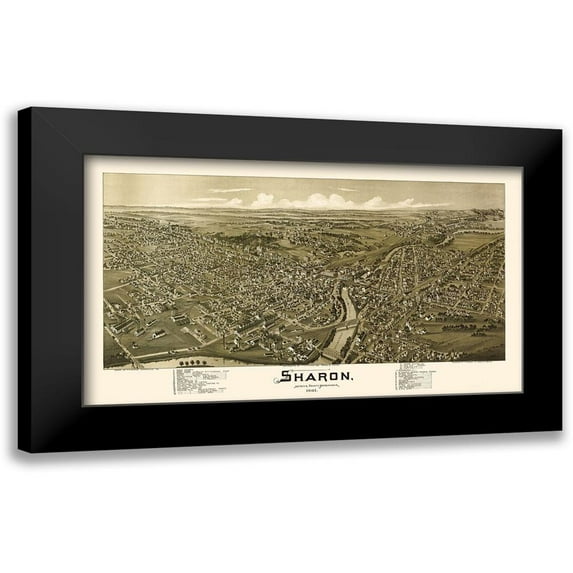 Fowler 14x10 Black Modern Framed Museum Art Print Titled - Sharon Pennsylvania - Fowler 1901