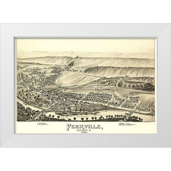 Fowler 14x11 White Modern Wood Framed Museum Art Print Titled - Peckville Pennsylvania - Fowler 1892