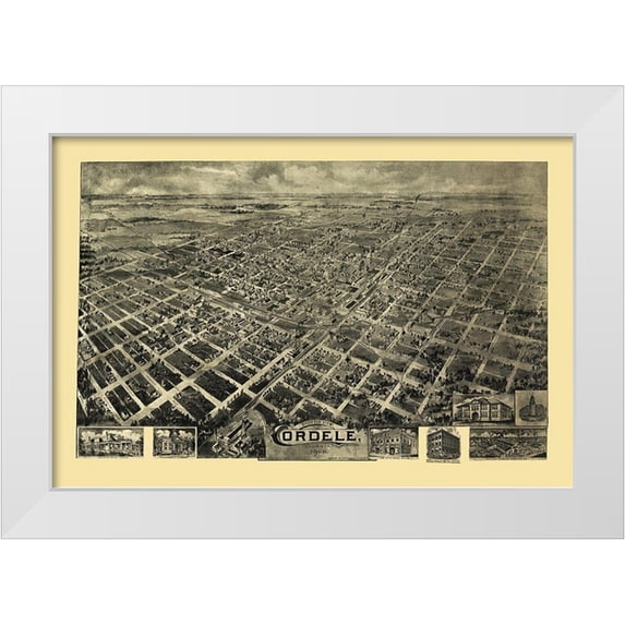 Fowler 18x13 White Modern Wood Framed Museum Art Print Titled - Cordele Georgia - Fowler 1908