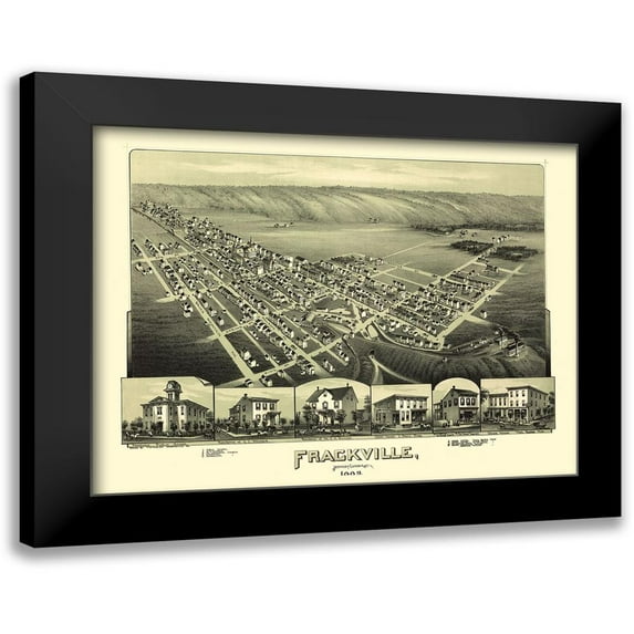Fowler 24x19 Black Modern Framed Museum Art Print Titled - Frackville Pennsylvania - Fowler 1889