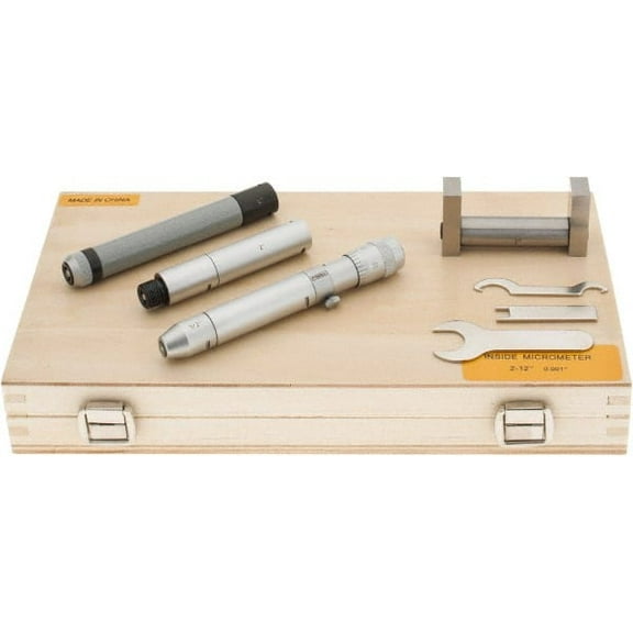 2 to 12", Satin Chrome Coated, Mechanical Inside Micrometer Set
