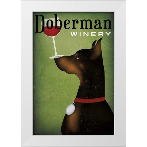 Fowler, Ryan 11x14 White Modern Wood Framed Museum Art Print Titled - Single Doberman Winery