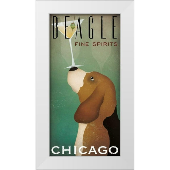 Fowler, Ryan 11x18 White Modern Wood Framed Museum Art Print Titled - Beagle Martini
