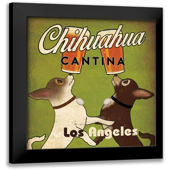 Fowler, Ryan 12x12 Black Modern Framed Museum Art Print Titled - Double Chihuahua Crop Los Angeles