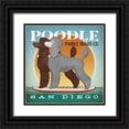 thumbnail image 1 of Fowler, Ryan 20x20 Black Ornate Wood Framed with Double Matting Museum Art Print Titled - Double Poodle Paddle Board, 1 of 4