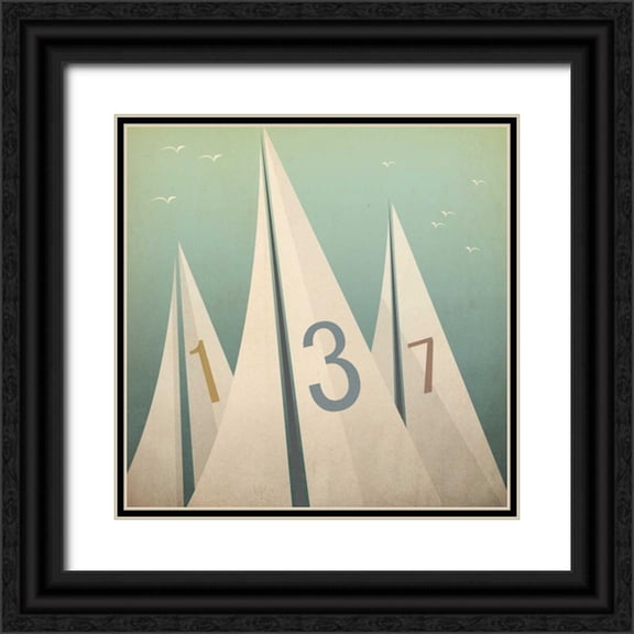 Fowler, Ryan 20x20 Black Ornate Wood Framed with Double Matting Museum Art Print Titled - Sails VII
