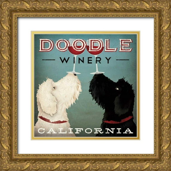 Fowler, Ryan 20x20 Gold Ornate Wood Framed with Double Matting Museum Art Print Titled - Doodle Wine
