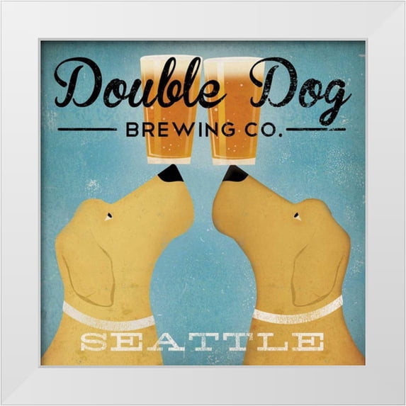 Fowler, Ryan 20x20 White Modern Wood Framed Museum Art Print Titled - Double Dog Brewing Co Seattle