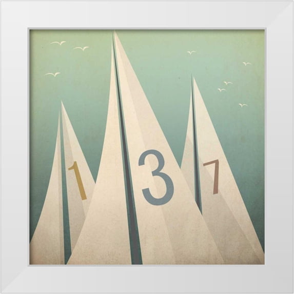 Fowler, Ryan 20x20 White Modern Wood Framed Museum Art Print Titled - Sails VII