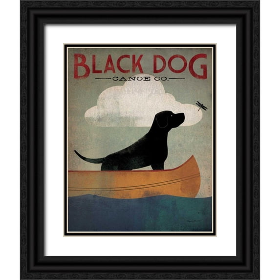 Fowler, Ryan 20x24 Black Ornate Wood Framed with Double Matting Museum Art Print Titled - Black Dog Canoe