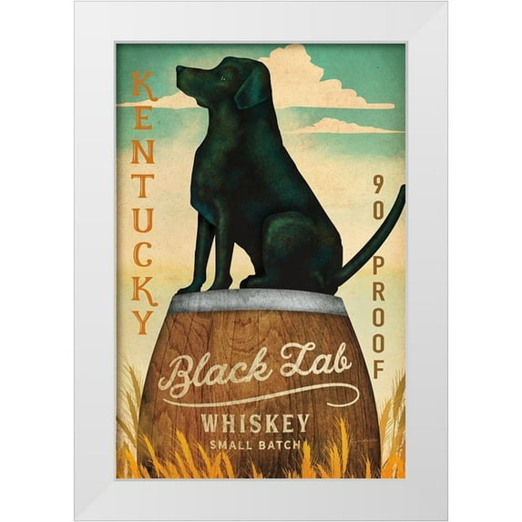 Fowler, Ryan 23x32 White Modern Wood Framed Museum Art Print Titled - Black Lab Whiskey Kentucky Crop
