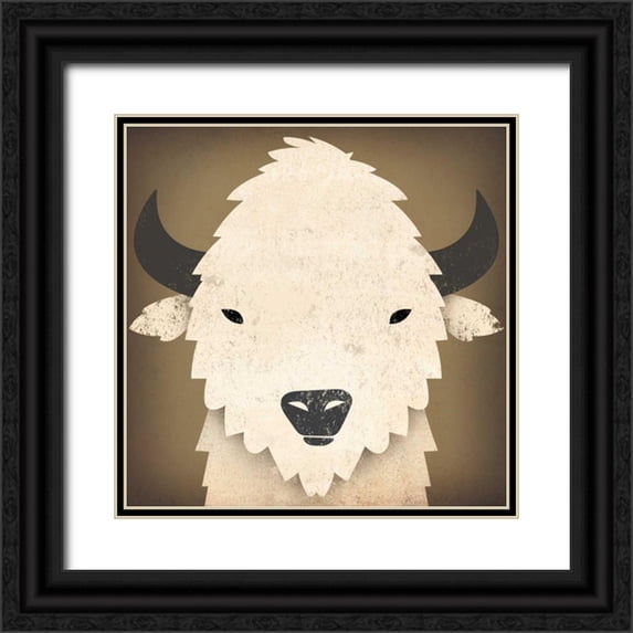 Fowler, Ryan 26x26 Black Ornate Wood Framed with Double Matting Museum Art Print Titled - Buffalo I