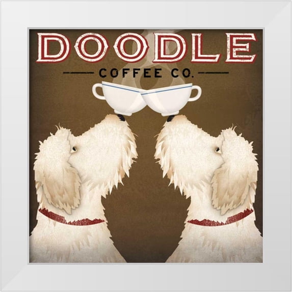 Fowler, Ryan 26x26 White Modern Wood Framed Museum Art Print Titled - Doodle Coffee Double V